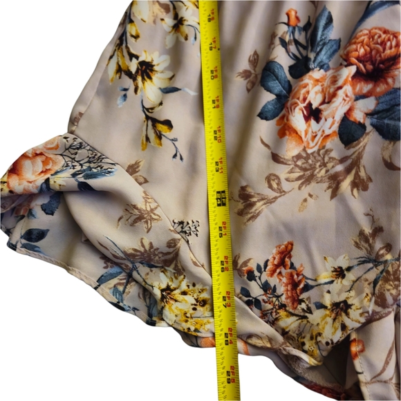 Pink Lily Spring Floral Flutter Sleeve Romper Wrap Girly V Neck Garden Women Med - Picture 9 of 11